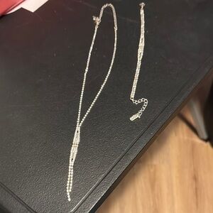 Elegant Silver Rhinestone Necklace and Bracelet Set